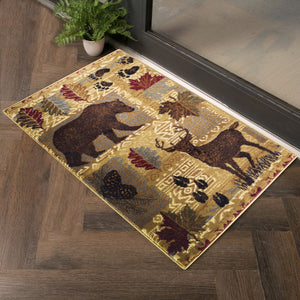 English Elm Nature'S Nest Lodge Area Rug 5'3" X 7'3" - Durable, Soft, Stylish Beige Rug For High-Traffic Spaces B186P180945