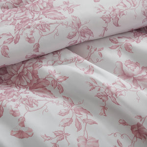 JLA Home Madison Park Essentials - 5 Vintage Coquette Comforter Set with Ruffle Trim, Reversible Stripe, OEKO‑TEX Microfiber for Charming Bedrooms Pink MPE10-1169
