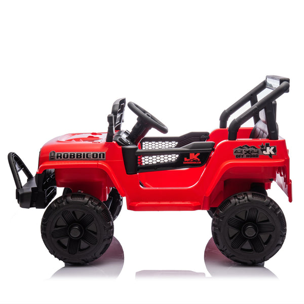 English Elm 12v Kids Electric Ride on Truck with Parental Remote Four Wheel Suspension and Led Lights Red W1578P187461