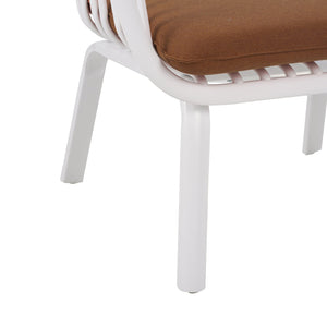 English Elm Christopher Knight Home® - Huron Outdoor PP Club Chair with Waterproof Olefin Cushions, Durable Plastic Frame and Iron Legs - Weather-Resistant Patio Seating Set Brown,White N775P178198W