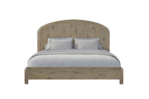 English Elm English Knotty Oak Veneer King Bed Arched Headboard Rustic Transitional Bedroom B2699S00112