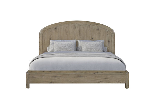 English Elm English Knotty Oak Veneer King Bed Arched Headboard Rustic Transitional Bedroom B2699S00112