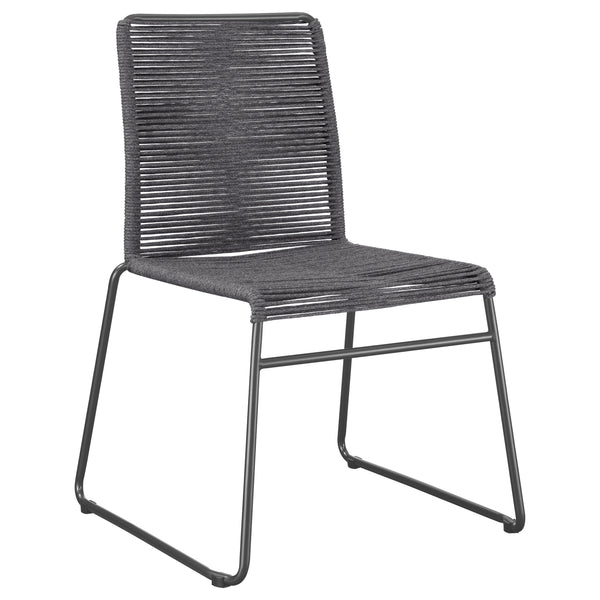 English Elm Jerome Charcoal Woven Rope Stackable Chairs (Set Of 2) - Modern Rustic Design For Any Space B062P344938