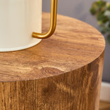 English Elm The Cylindrical Table With Its Patterned Design Can Be Easily Integrated Into A Variety Of Interior Styles, From Coffee Tables To Small Dining Tables, Workbenches Or Makeshift Writing Desks.