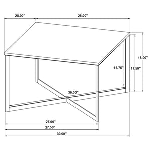 English Elm Volz Genuine Marble Top Square Coffee Table with Sculptural Iron Base for Living Rooms B062P451806
