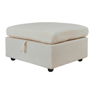 English Elm Yr2169bg-3p-2ot,lr,right,arm,2ot,md Chenille Fleece Modular Sectional Right Arm for Open Living Beige W308S00176