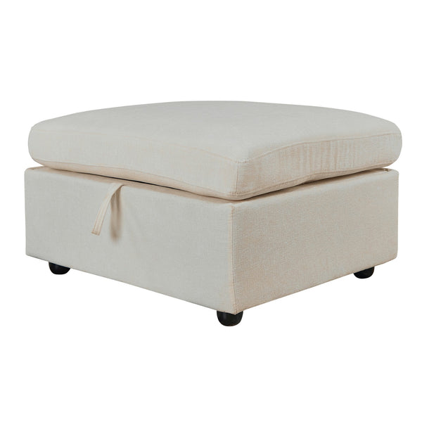 English Elm Yr2169bg-3p-2ot,lr,right,arm,2ot,md Chenille Fleece Modular Sectional Right Arm for Open Living Beige W308S00176