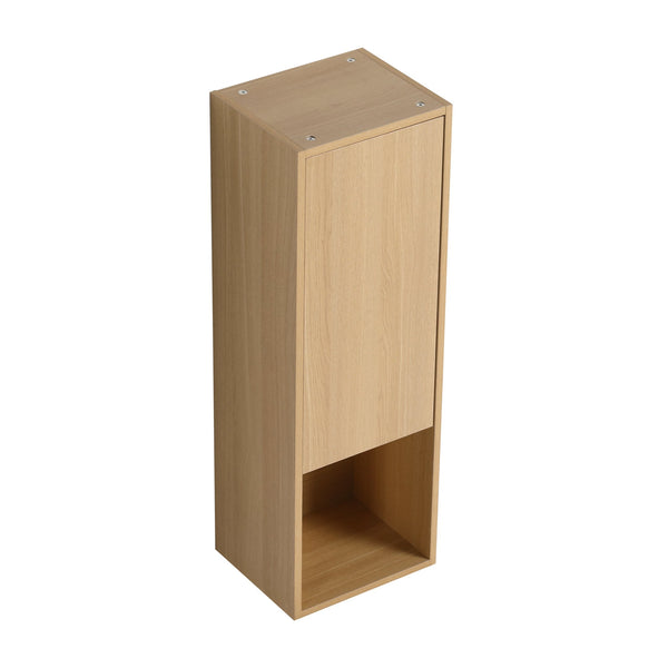 English Elm 12 Inch Oak Wall Mounted Bathroom Cabinet Soft Close Door Engineered Wood Storage W1972P457938