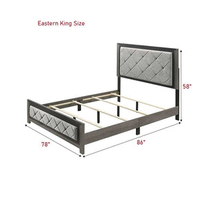 English Elm Modern Twin-Over-Full Bunk Bed with Angled Ladder, Solid Hardwood Frame and Patented Lock Joint Gray 82 L x 36 W x 8 H B2741S00705