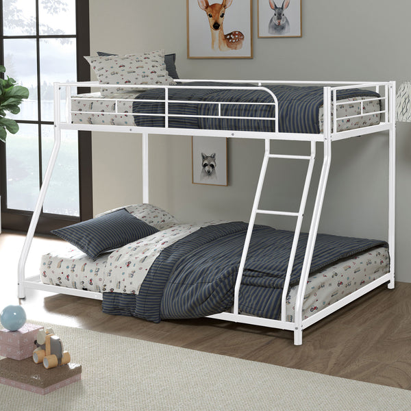 English Elm Twin Arch Slat Bunk Bed with Patented Insert & Lock Joint System — Sturdy Transitional Style, Space-Saving Design White 77 L x 14 W x 8 H B2741P347857