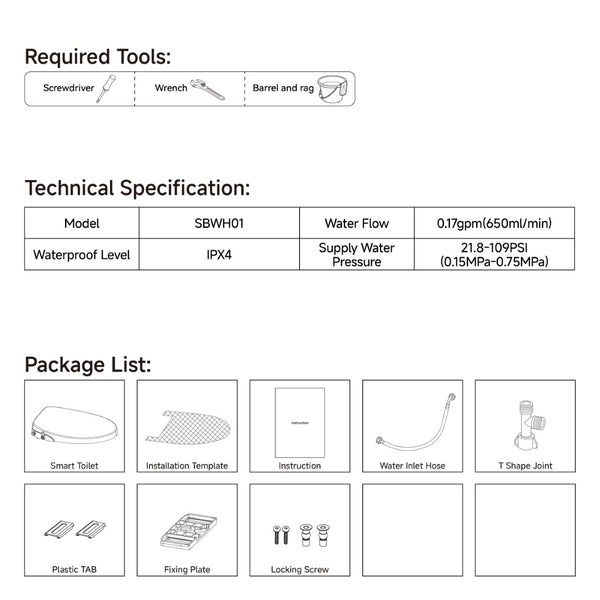 English Elm Smart Bidet Toilet Seat With Heated Ergonomic Comfort, Adjustable Water Temp & Pressure, Easy Install T3177P286030-GIGA