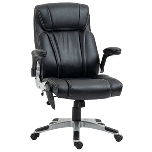 English Elm Vinsetto Executive Massage Office Chair - Ergonomic Faux Leather With Heat, 6 Vibration Points & Adjustability W2225P217498-GIGA