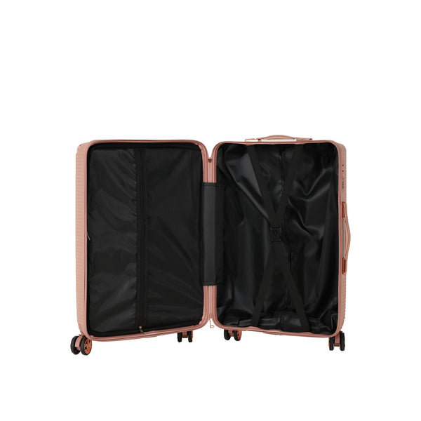 English Elm 4-piece Abs Hard Shell Luggage Set with Spinner Wheels Built-in Lock Lightweight Travel Rose Gold T3292P291258