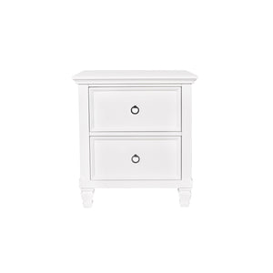 English Elm Dovie White 2-Drawer Nightstand With Metal Hardware