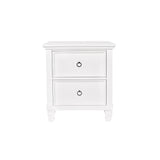 English Elm Dovie White 2-Drawer Nightstand With Metal Hardware