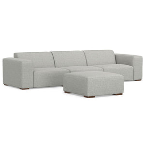English Elm Rex 3-Seater Sofa & Ottoman Set - Eco-Friendly, Handcrafted Comfort In Pale Gray Performance Fabric B136P199263-GIGA