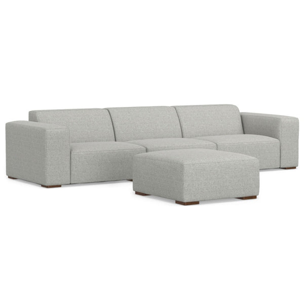 English Elm Rex 3-Seater Sofa & Ottoman Set - Eco-Friendly, Handcrafted Comfort In Pale Gray Performance Fabric B136P199263-GIGA