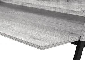 English Elm Computer Desk - Modern Grey Laminate Workstation With Storage Hutch And Black Metal Accents, 48" L B2710P219837