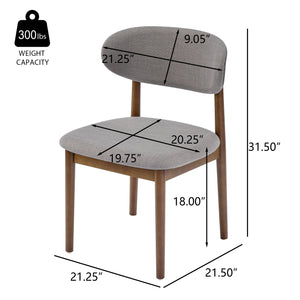 English Elm Christopher Knight Home® - Contemporary Grey Upholstered Side Chair Set Of 4 With Walnut Legs & Curved Back For Versatile Use N768P331579G_4