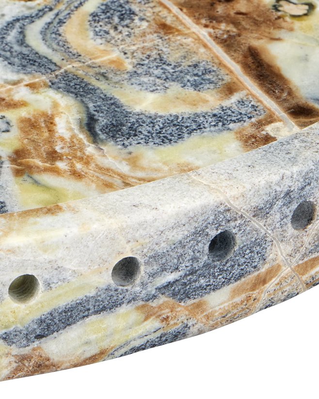 Currey & Company Freya Floral Jade Marble Tray - Stunning Decorative Piece With Unique Color Variations & Clean Lines Natural Floral Jade Marble 1200-1037-currey-company