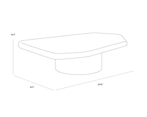 Sunpan DETTI Coffee Table - Large Matte Black Concrete, Sculptural Design for Modern Indoor & Outdoor Spaces 112619