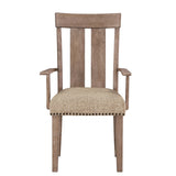 English Elm Beige and Maple Padded Arm Chair (Set Of 2)