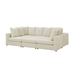 English Elm Haven Six Piece Modular Corduroy Sectional Sofa Low Profile Living Room Seating B343S00001