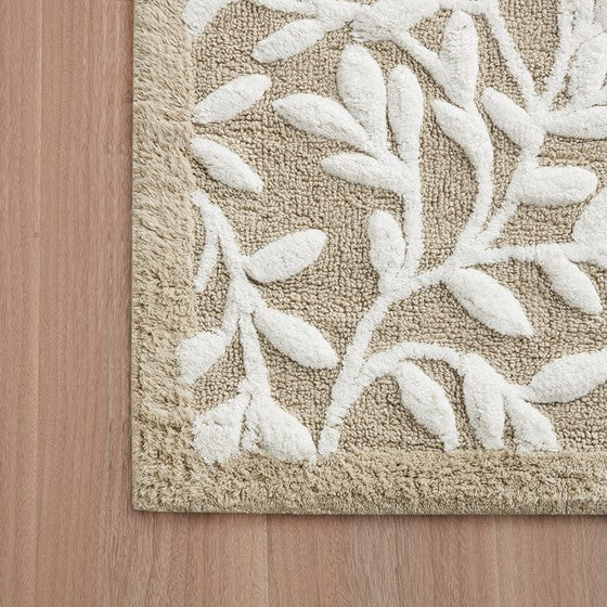 English Elm Cotton 24x60 Tufted Bath Rug with Plush 100% Cotton Pile, Non-Slip Spray Latex Backing for Comfort B035P203228