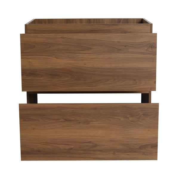 English Elm 30" Modern Bathroom Vanity without Sink – 30" Freestanding Engineered Wood Cabinet with Dual Drawers, Waterproof Finish, Easy Assembly Brown W1972P188248