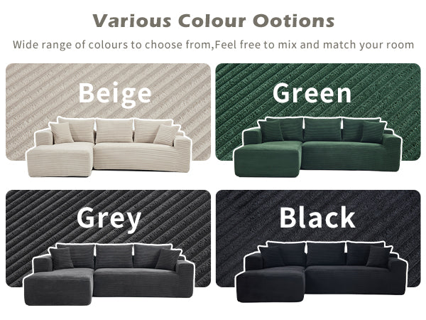 English Elm Modular Cloud Sectional with Oversized Chaise Memory Foam Fill for Living Rooms W3224S00008
