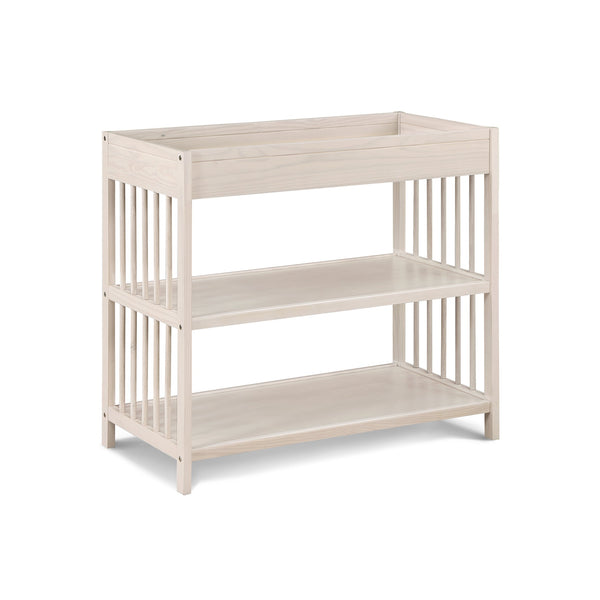 English Elm Pixie Mid-century Nursery Changing Table with Spindle Sides and Open Storage Shelves Natural B022P204855