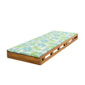 English Elm Christopher Knight Home® - Lounge Chaise Lounge Set - Acacia Wood With Water-Resistant Cushions, 4-Position Recline & Tropical Style N770P272405T_N770P253018L