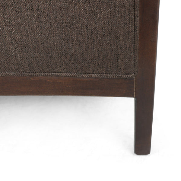 English Elm Christopher Knight Home® - Fabric Recliner Chair Mid-Century Push-Back Upholstered Armchair with Thick Cushion and Birch Frame Brown 70449.00BRN