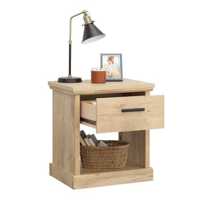 English Elm Night Stand - Compact Brown Storage Solution With Modern Minimalist Design For Small Spaces B356P402758