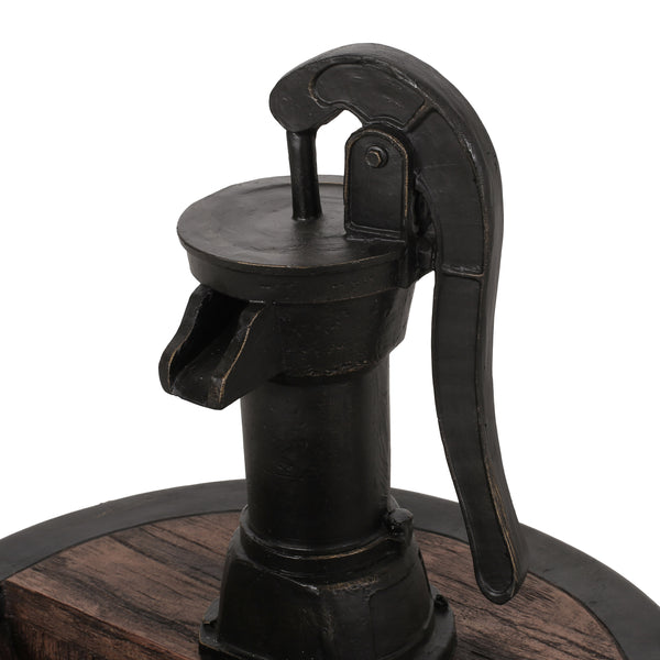 English Elm Christopher Knight Home® - 26.5" Handcrafted Weather-Resistant Wood Finish Floor Fountain with Waterfall Effect & LED Light 71775.00BRN
