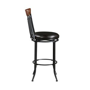 English Elm Swivel Pub Height Chair Faux Leather Seat 29" Bar Stool Metal Frame 360° Swivel Counter Dining B011P287562