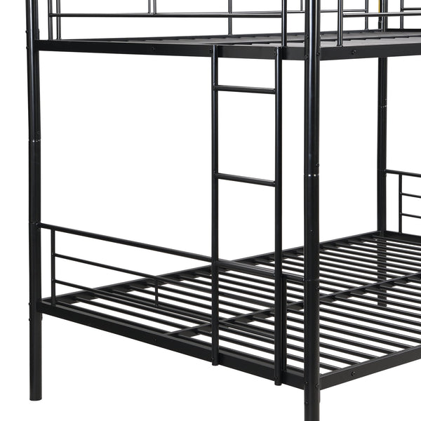 English Elm Full Over Full Metal Bunk Bed With Trundle - Durable, Space-Saving, Easy Assembly & Safety Features W311S00051