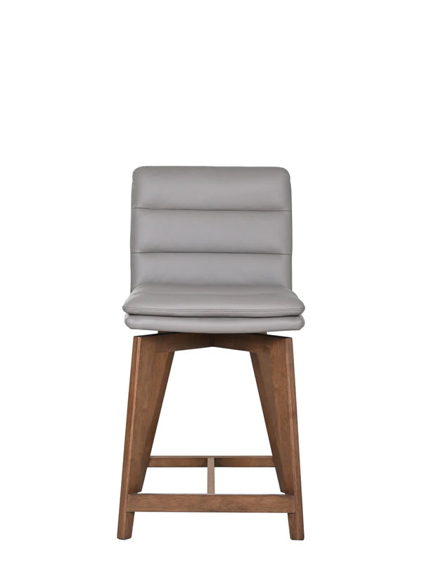 Castor Genuine Leather Counter Chair for Stylish Dining and Ultimate Comfort