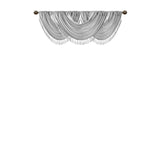 Madison Park Elena Traditional Faux Silk Waterfall Embellished Valance MP41-7410 Silver