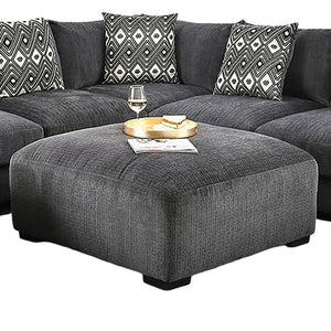 English Elm Contemporary Gray Upholstered Square Ottoman With Memory Foam For Stylish Modular Living Spaces B2741P356301