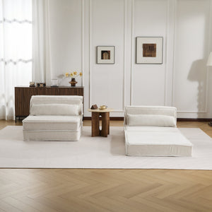 English Elm Compression Modular Floor Sofa Bed - Versatile Diy 2-Seater With Soft Fleece, No Assembly Required! W3723S00047