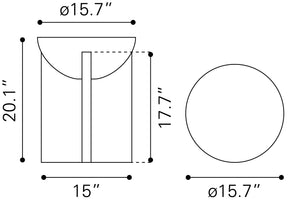 Tume Side Table Black 110239 Zuo Modern