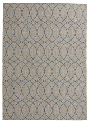 Unique Loom Outdoor Trellis Gitter Machine Made Trellis Rug Gray Blue,  7' 10" x 11' 0"