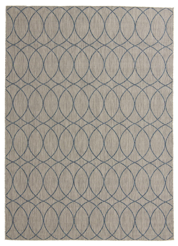 Unique Loom Outdoor Trellis Gitter Machine Made Trellis Rug Gray Blue,  7' 10" x 11' 0"