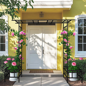 English Elm Metal Garden Arch Powder Coated Adjustable Width Climbing Plant Support Outdoor W1586P268890