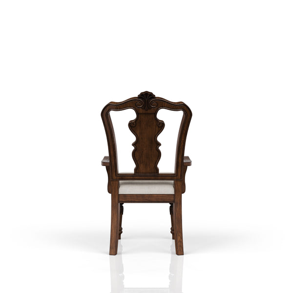 English Elm Mahogany Elegant Traditional Side Chair Set of 2 with Queen Anne Legs and Upholstered Comfort Seat Mahogany 45.25 L x 24 W x 18.5 H B2699P208931