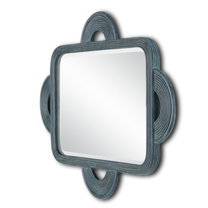 Santos Handmade Vintage Navy Rectangular Mirror with Beveled Edges for Stylish Home Decor