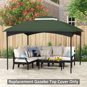 English Elm Outsunny 10' X 12' Durable Replacement Canopy Top, Vented Two-Tier Roof With Insect Mesh & Drainage Holes W2225P174171-GIGA