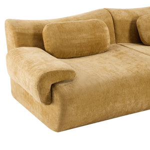 English Elm Modular Chenille Deep Seat Sectional Sofa with Bamboo Frame for Living Room Lounge Yellow W1829S00067