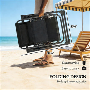 English Elm Reclining Folding Outdoor Lounge Chairs Set of Two with Cushions and Side Tray T3971P445296